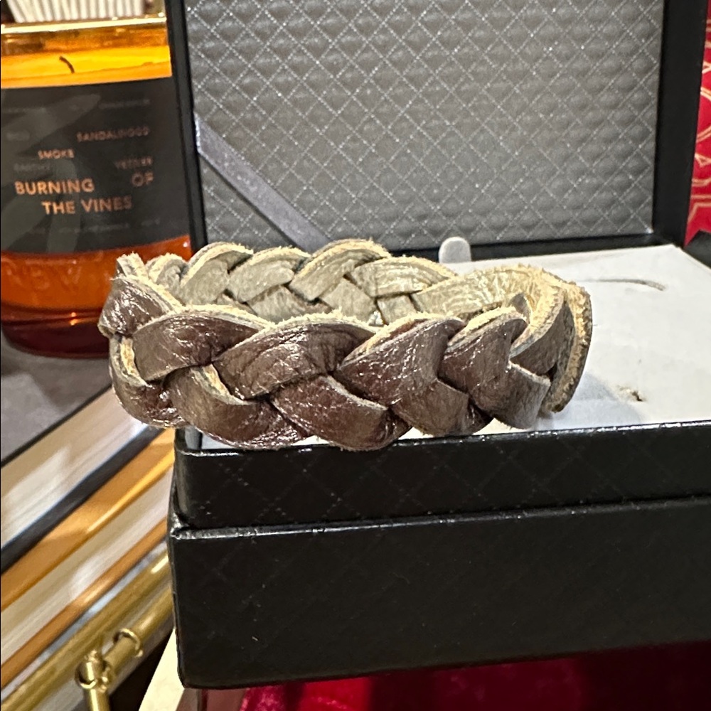Handcrafted, Braided Leather Bracelet - Two Tone and Reversible